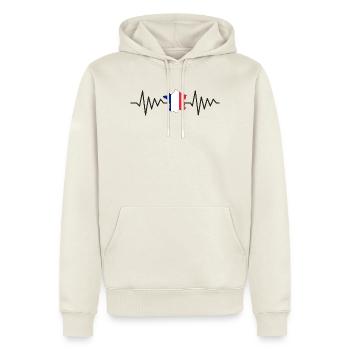 Pulsation Tricolore Frankreich – Flagge Frankreichs - Männer Premium Bio Hoodie - Naturweiß - Vorne - Nico (187cm)