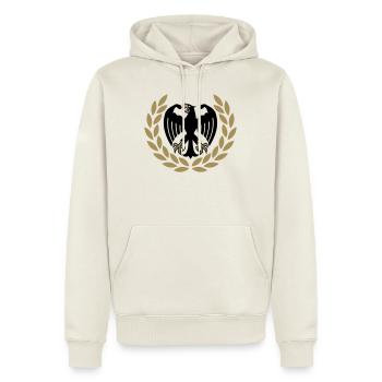 Deutscher Kraftsport Adler - Männer Premium Bio Hoodie - Naturweiß - Vorne - Nico (187cm)