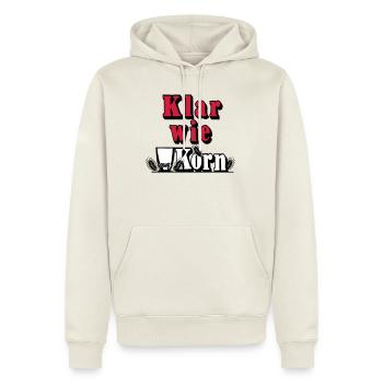 Korn , Party , Weizenkorn ,Klar wie Korn (25) - Männer Premium Bio Hoodie - Naturweiß - Vorne - Nico (187cm)