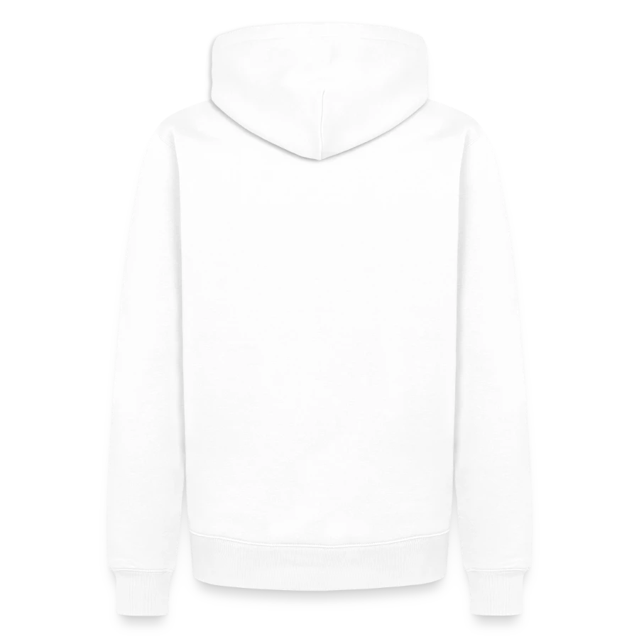 Moon Bay badge on a men’s premium organic hoodie, white, back