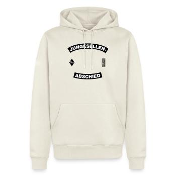 JGA-Motiv Rahmen (JGA MC-Rocker-Kutten-Design) - Männer Premium Bio Hoodie - Naturweiß - Vorne - Nico (187cm)