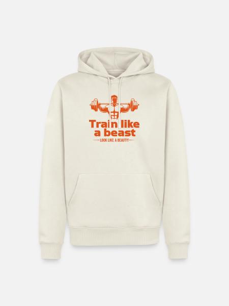 Train like a beast - look like a beauty - Men’s Premium Organic Hoodie - off white