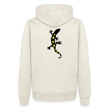 Eidechse Salamander Gecko Feuersalamander - Männer Premium Bio Hoodie - Naturweiß - Hinten - Nico (187cm)