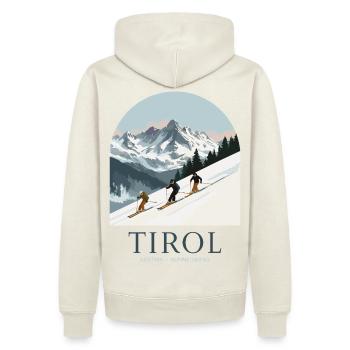 Tirol Austria Alpine Skiing - Männer Premium Bio Hoodie - Naturweiß - Hinten - Nico (187cm)