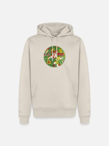 Bunte Echinacea-Wiesen-Malerei - Männer Premium Bio Hoodie - Beige