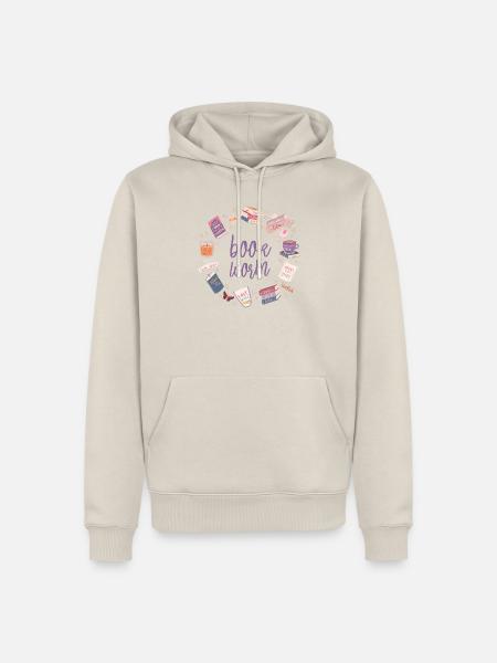 Bücherwurm Buchliebhaber Leseratte Geschenkidee - Männer Premium Bio Hoodie - Beige