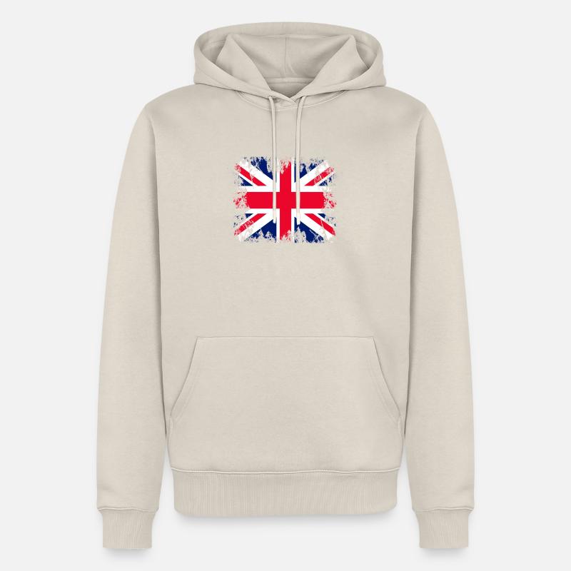 Angleterre Angleterre - Sweat à capuche Premium bio Homme - beige