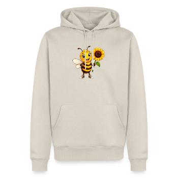 Fröhliche Hummel - Männer Premium Bio Hoodie - Beige - Vorne - Thijin (182cm)