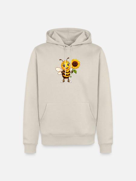 Fröhliche Hummel - Männer Premium Bio Hoodie - Beige