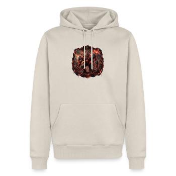 Vulkanischer Golem - Männer Premium Bio Hoodie - Beige - Vorne - Thijin (182cm)