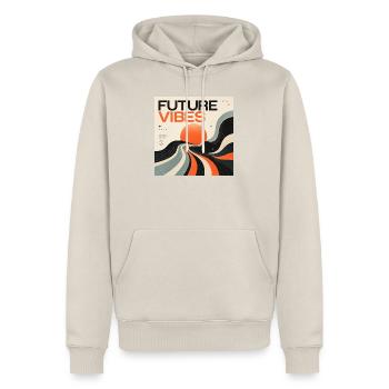 Zukunfts Vibes Retrostil - Männer Premium Bio Hoodie - Beige - Vorne - Thijin (182cm)