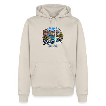 Lanzarote - Islas Canarias - Kanaren - Spanien - Männer Premium Bio Hoodie - Beige - Vorne - Thijin (182cm)