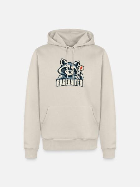 Ragebaiter Waschbär Ragebait Jugendwort 2026 - Männer Premium Bio Hoodie - Beige