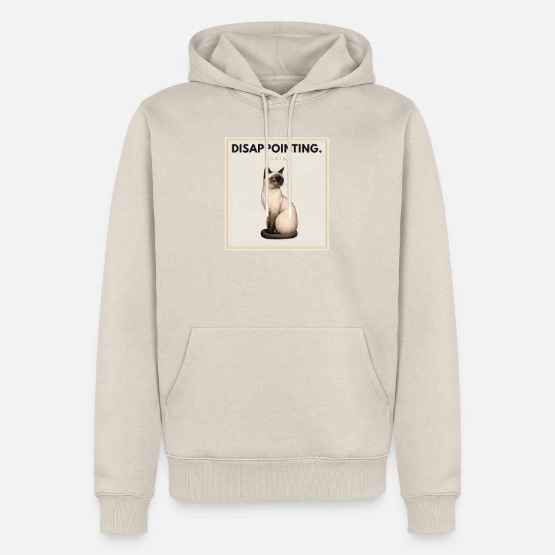 DISAPPOINTING Sarcastic Cat Design - Männer Premium Bio Hoodie - Beige