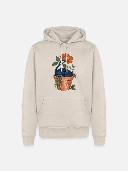 Schlafende Katze im Garten - Männer Premium Bio Hoodie - Beige