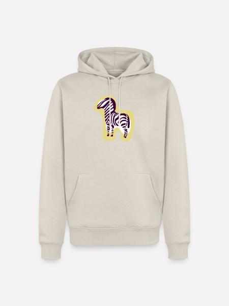 animals_zebra - Männer Premium Bio Hoodie - Beige