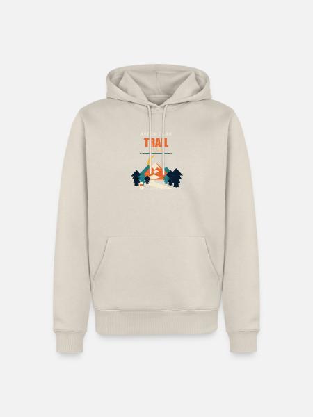 After Dark Trail Club – Nachtwanderung - Männer Premium Bio Hoodie - Beige