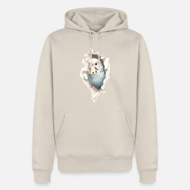 Perruche ondulée - Sweat à capuche Premium bio Homme - beige