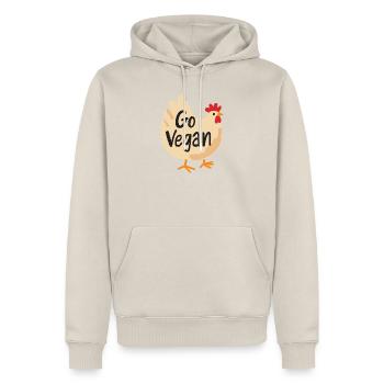 Go Vegan Cute Chicken - Männer Premium Bio Hoodie - Beige - Vorne - Thijin (182cm)