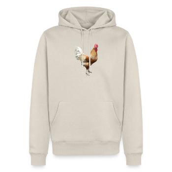 Hahn - Männer Premium Bio Hoodie - Beige - Vorne - Thijin (182cm)