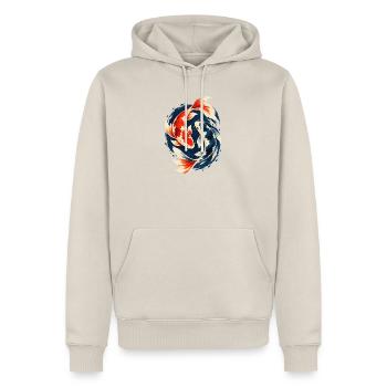 Koi Karpfen Japanischer Zierfisch - Männer Premium Bio Hoodie - Beige - Vorne - Thijin (182cm)
