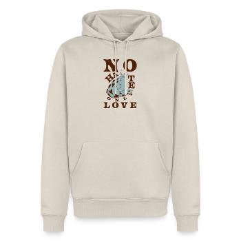 KEIN HASS, NUR LIEBE - Männer Premium Bio Hoodie - Beige - Vorne - Thijin (182cm)