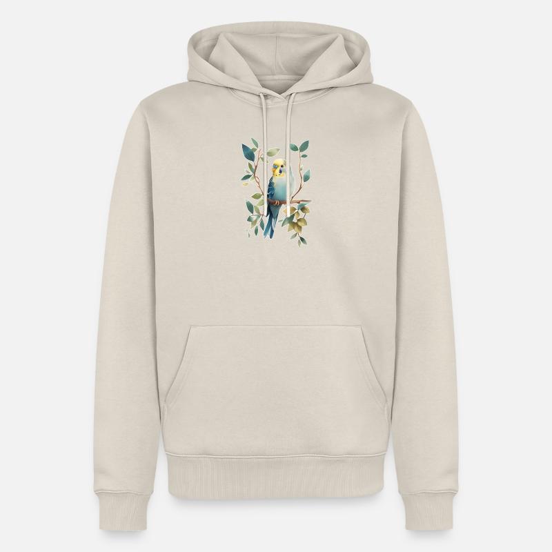 Perruche ondulée - Sweat à capuche Premium bio Homme - beige