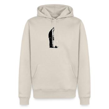 Coffeenaut Black and White Space Explorer - Männer Premium Bio Hoodie - Beige - Vorne - Thijin (182cm)