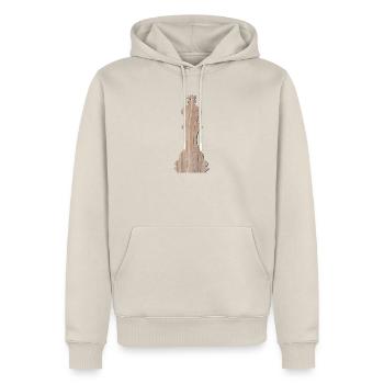 Pièces d’échecs Jeu d’échecs KING JEU DE SOCIÉTÉ - Sweat à capuche Premium bio Homme - beige - Devant - Thijin (182cm) & Selfina (174cm)