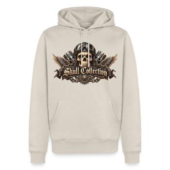 Skull biker biker wings Skull Collection - Männer Premium Bio Hoodie - Beige - Vorne - Thijin (182cm)