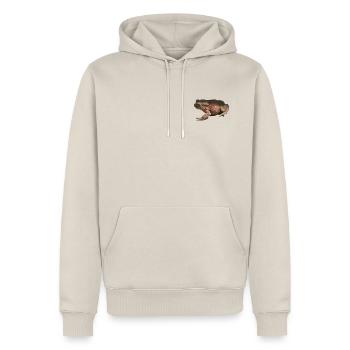 crapaud - Sweat à capuche Premium bio Homme - beige - Devant - Thijin (182cm) & Selfina (174cm)