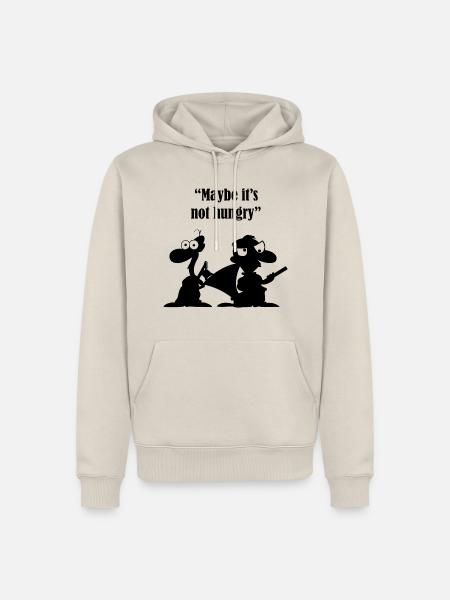 "Vielleicht hat er keinen Hunger." - Männer Premium Bio Hoodie - Beige