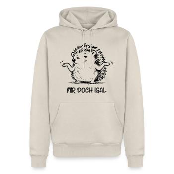 Igel egal - Mir doch igal - Männer Premium Bio Hoodie - Beige - Vorne - Thijin (182cm)