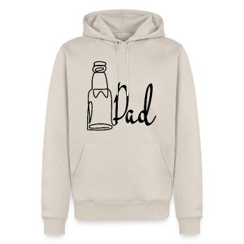 Line Art Papa Bière Fête des Pères - Sweat à capuche Premium bio Homme - beige - Devant - Thijin (182cm) & Selfina (174cm)