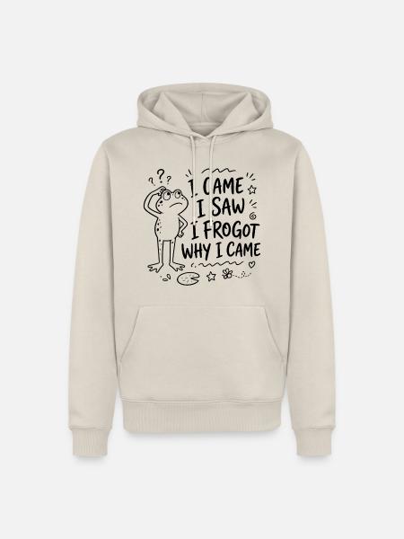 Frosch - I came I saw I frogot why I came - Männer Premium Bio Hoodie - Beige