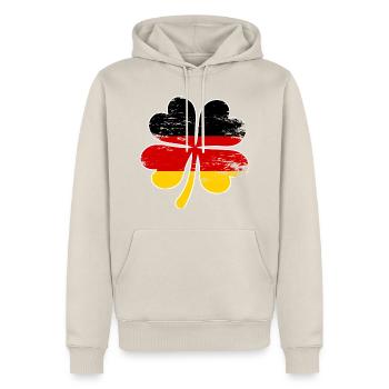 Deutschland Flagge Kleeblatt used - Männer Premium Bio Hoodie - Beige - Vorne - Thijin (182cm)