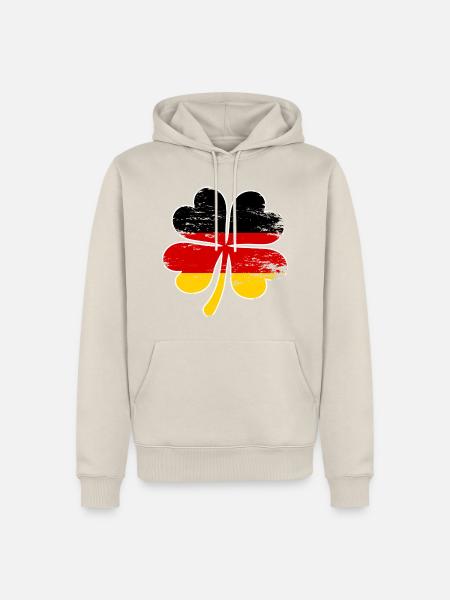 Deutschland Flagge Kleeblatt used - Männer Premium Bio Hoodie - Beige