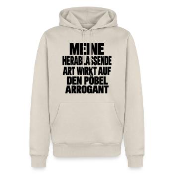 Meine herablassende Art wirkt arrogant - schwarz - Männer Premium Bio Hoodie - Beige - Vorne - Thijin (182cm)