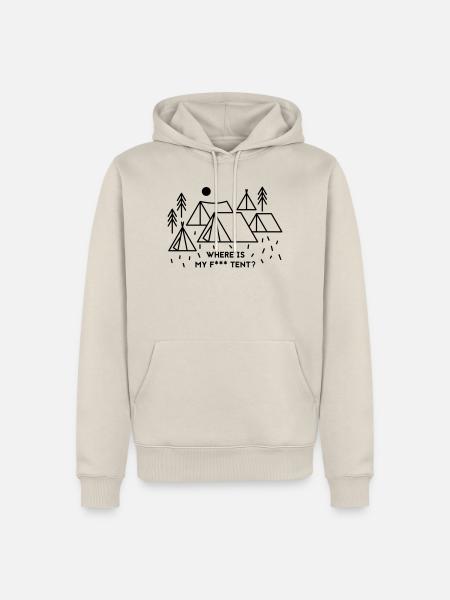 Where is my tent? - Männer Premium Bio Hoodie - Beige