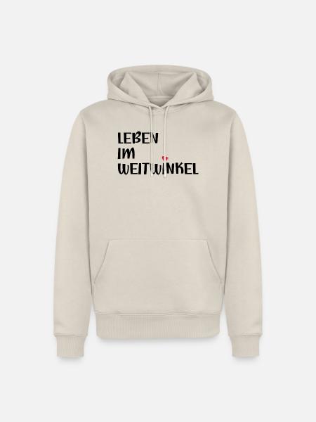LEBEN IM WEITWINKEL - SOLIDARITAET - Männer Premium Bio Hoodie - Beige