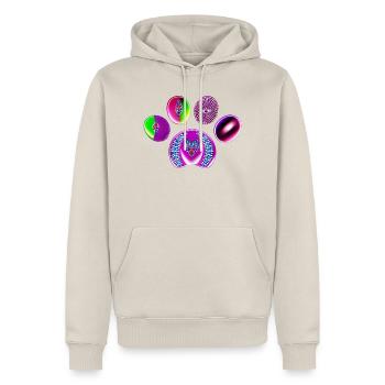 Neon Juwel Kreis Druck - Männer Premium Bio Hoodie - Beige - Vorne - Thijin (182cm) & Selfina (174cm)