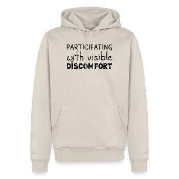 Participating With Visible Discomfort, Black - Men’s Premium Organic Hoodie - beige - Front - Thijin (182cm) & Selfina (174cm)