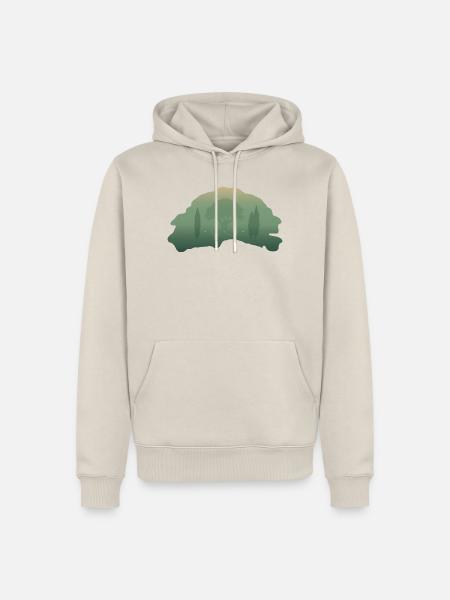 Der atmende Wald  - Männer Premium Bio Hoodie - Beige
