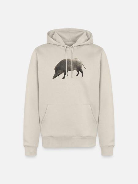 Wildschwein - Männer Premium Bio Hoodie - Beige