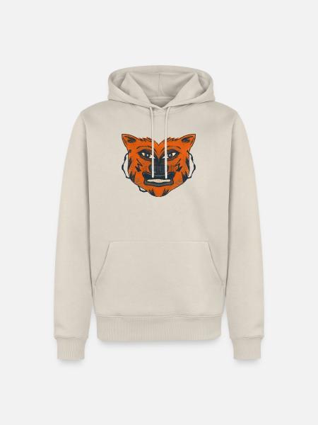 Wütende Katzenmaske Design - Männer Premium Bio Hoodie - Beige