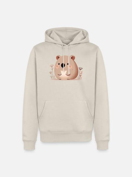 Wombat - Männer Premium Bio Hoodie - Beige