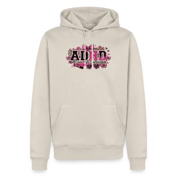 ADHD Diva Distractions in Pink Leopard - Männer Premium Bio Hoodie - Beige - Vorne - Thijin (182cm)