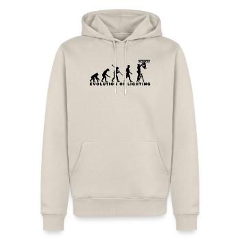 Evolution of Lighting – Veranstaltungstechnik - Männer Premium Bio Hoodie - Beige - Vorne - Thijin (182cm)