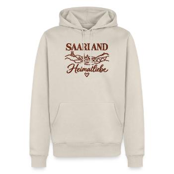 Saarland Heimatliebe - Männer Premium Bio Hoodie - Beige - Vorne - Thijin (182cm)