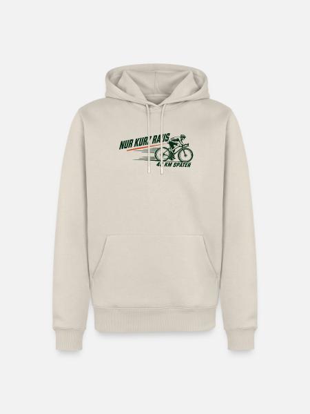 Nur kurz raus Rennrad - Männer Premium Bio Hoodie - Beige